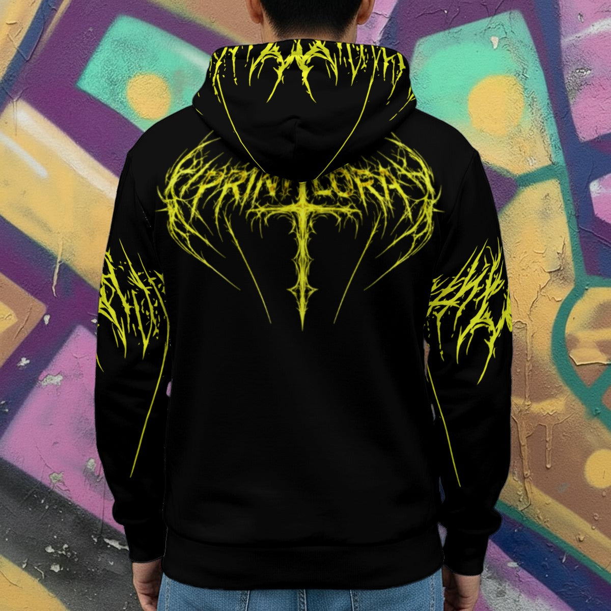 NEON CROSS Heavy Fleece Zip Up Hoodie