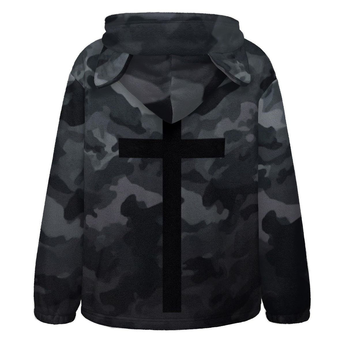 BLACK CATMO CROSS Unisex Cozy Cat Ear Hoodie