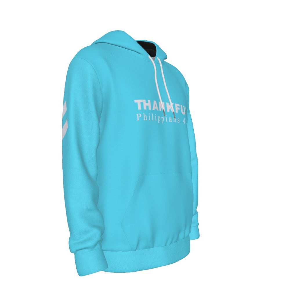 CYAN THANKFUL PHILIPPIANS 4:6 Thicken Pullover Hoodie