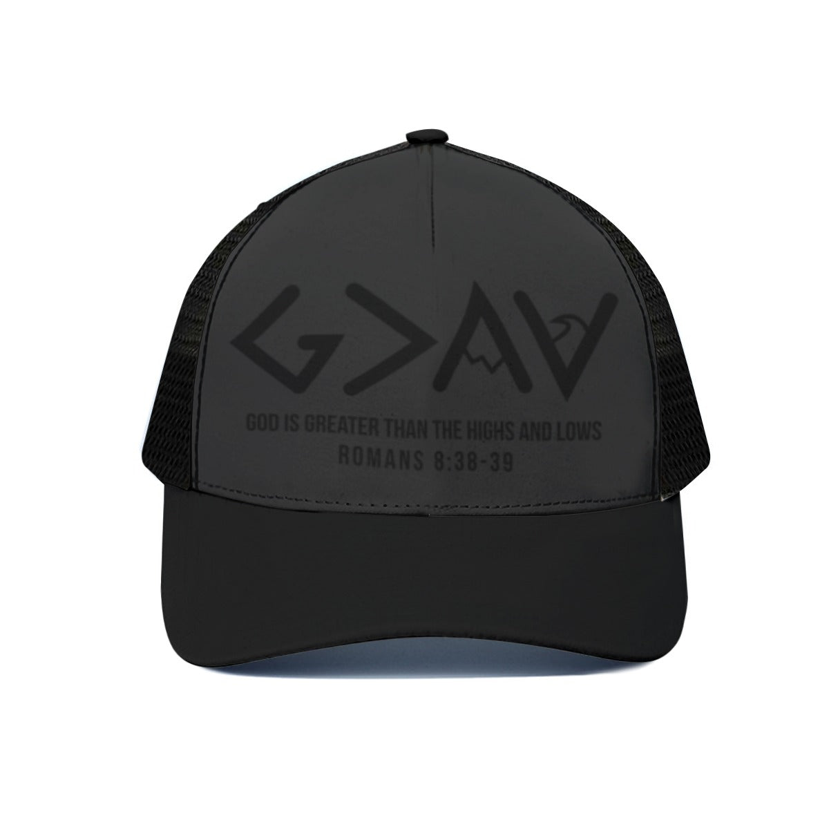 Unisex Trucker Hat With Black Half-mesh
