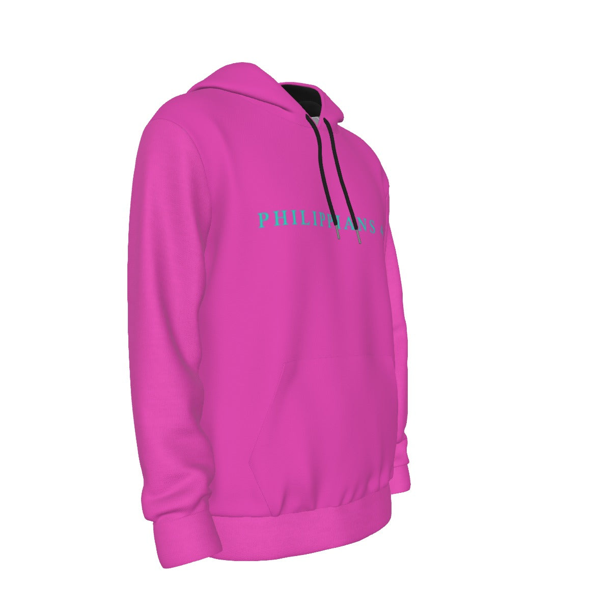 HOT PINK THANKFUL PHILIPPIANS 4:6 Thicken Pullover Hoodie