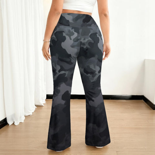 BLK CAMO&CROSS  Women's Flare Yoga Pants
