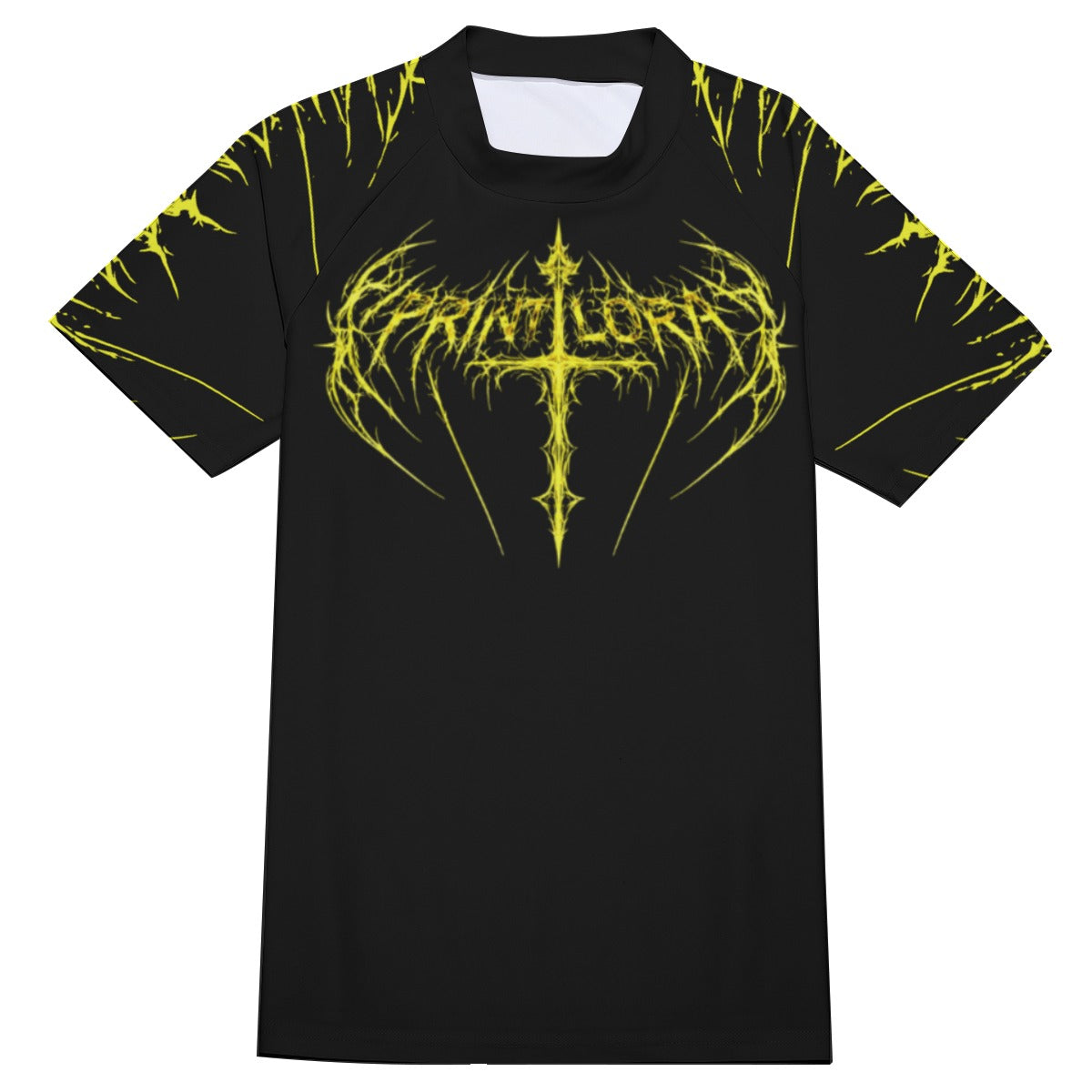 PRINTLORA NEON CROSS Men's Tight Surf Clothing With Half Sleeves