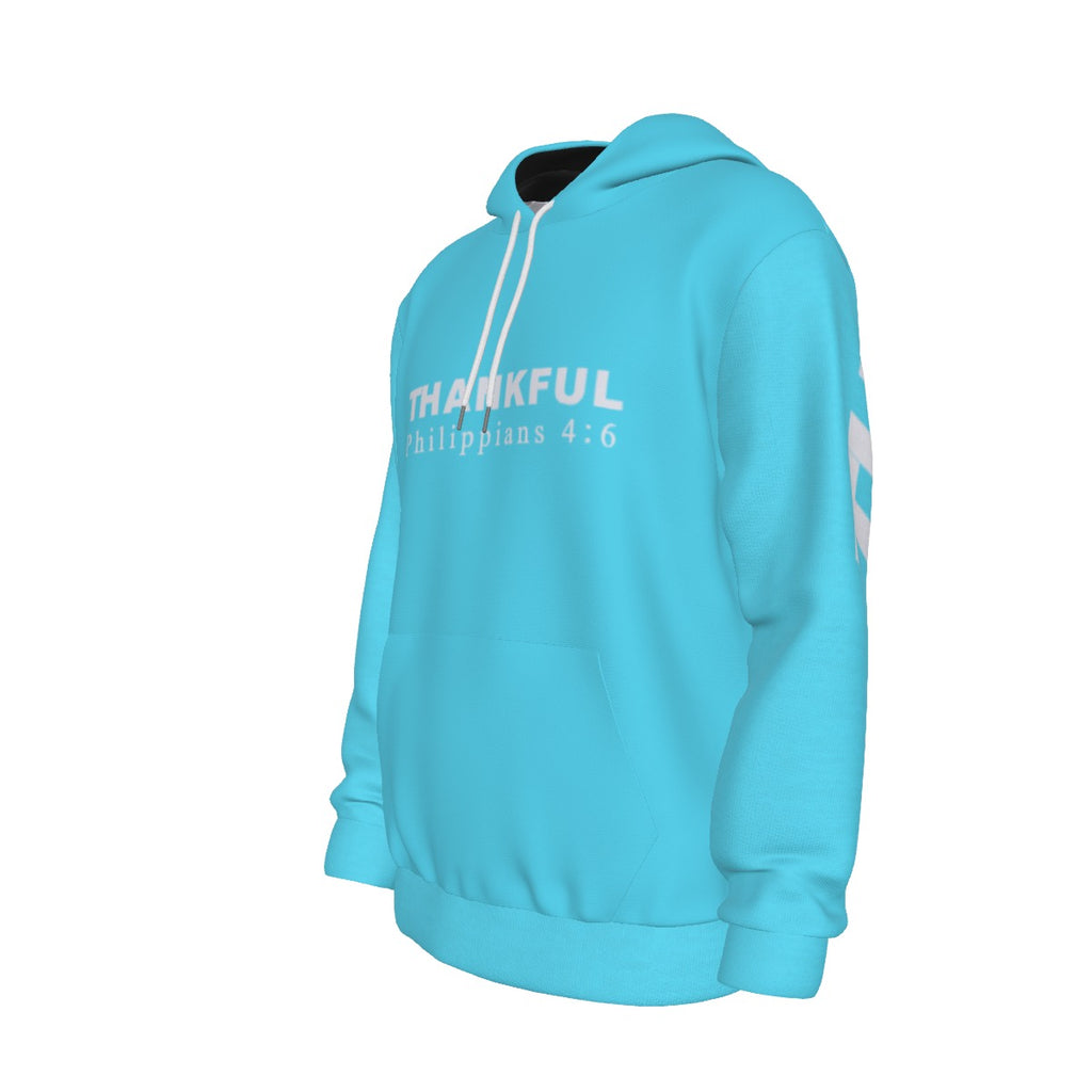 CYAN THANKFUL PHILIPPIANS 4:6 Thicken Pullover Hoodie