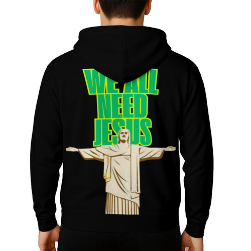 BRASIL WE ALL JESUS Zip Up Hoodie With Pockets