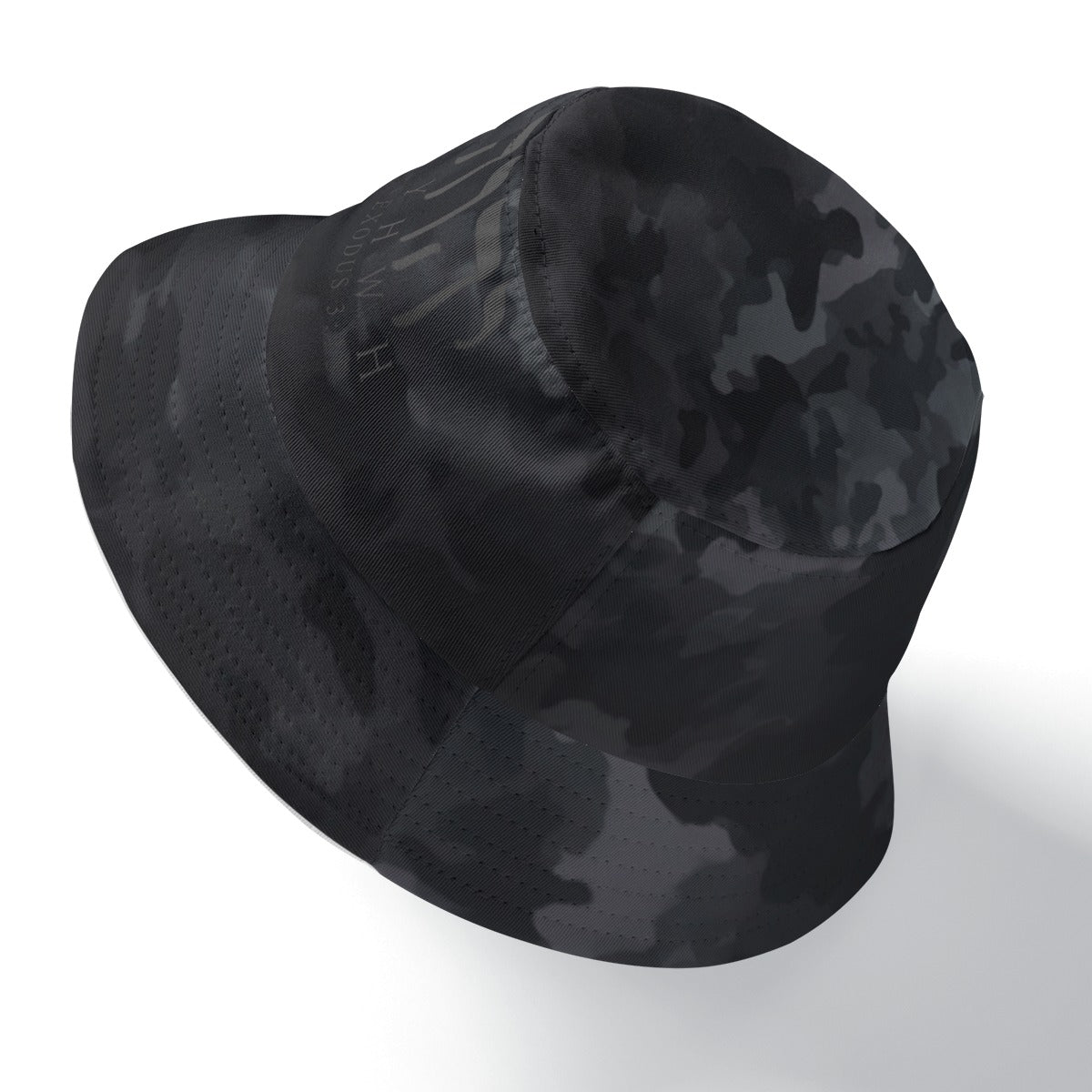 YHWH EXODUS 3:15 BLACK&TREE CAMO Double-Side Printing Bucket Hat