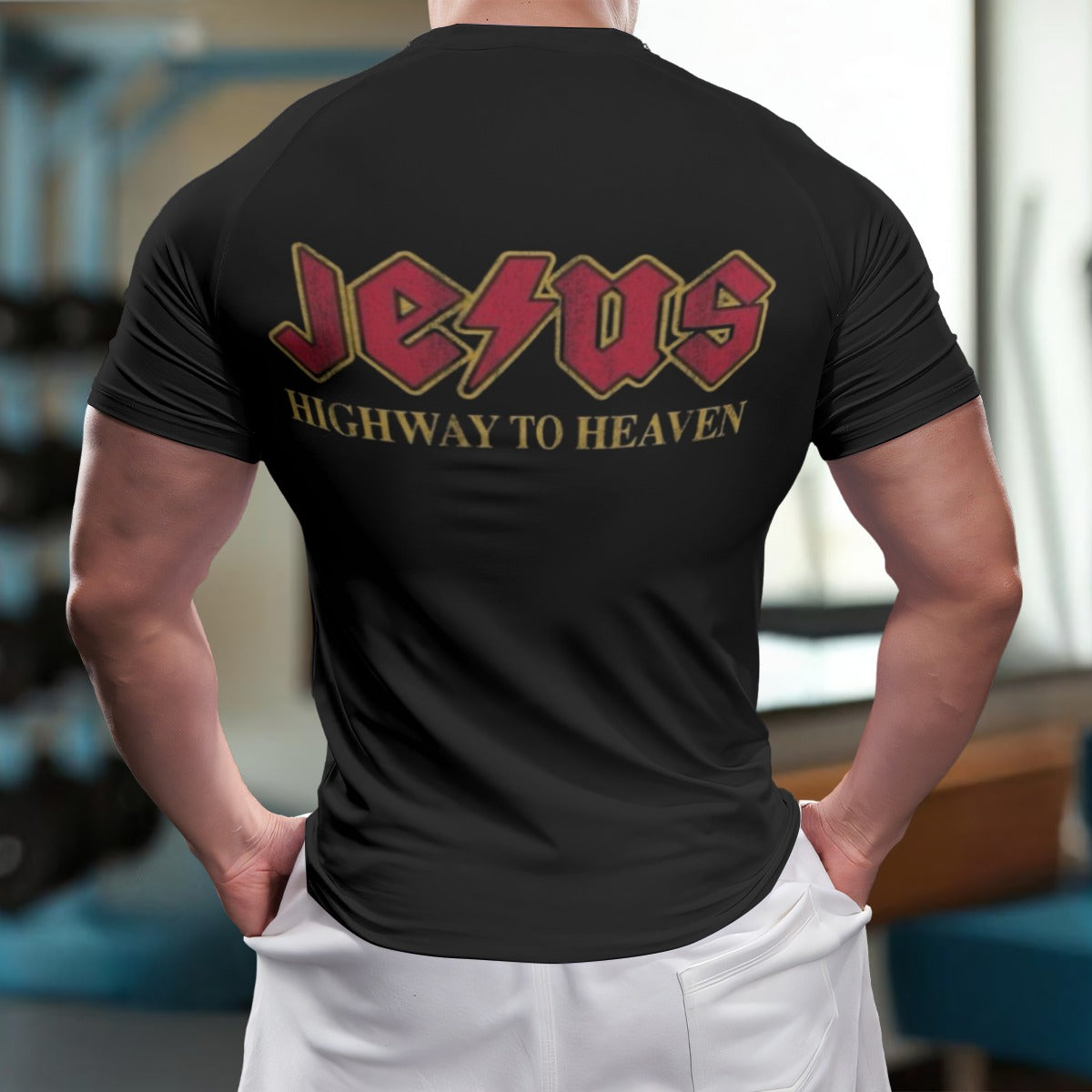 HIGHWAY TO HEAVEN Unisex Yoga Sports Short Sleeve T-Shirt