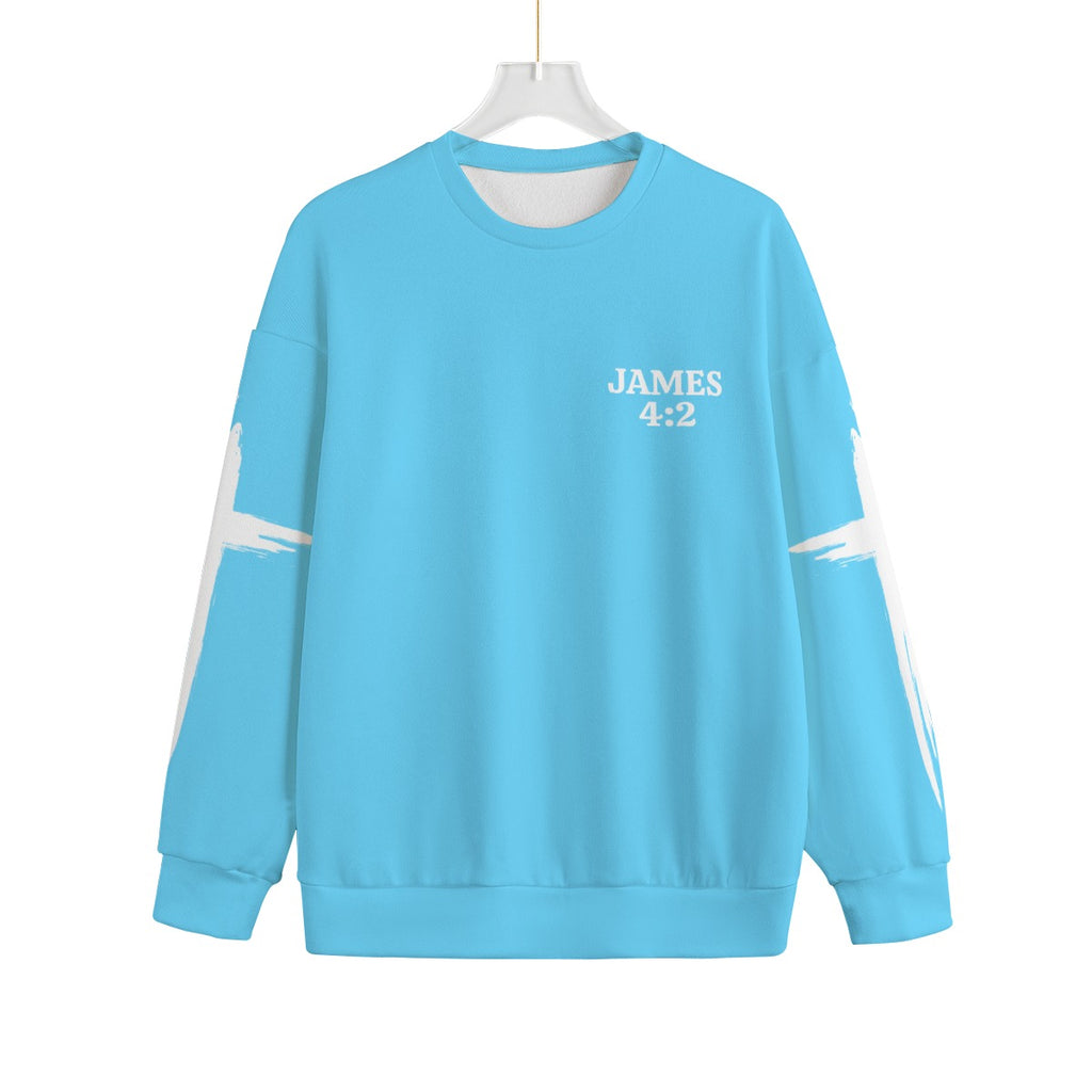 JAMES 4:2 Unisex Drop-shoulder Knitted Fleece Sweater