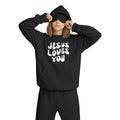 JESUS LOVES YOU Women's Travel Nap Hoodie with Built-in Eye Mask