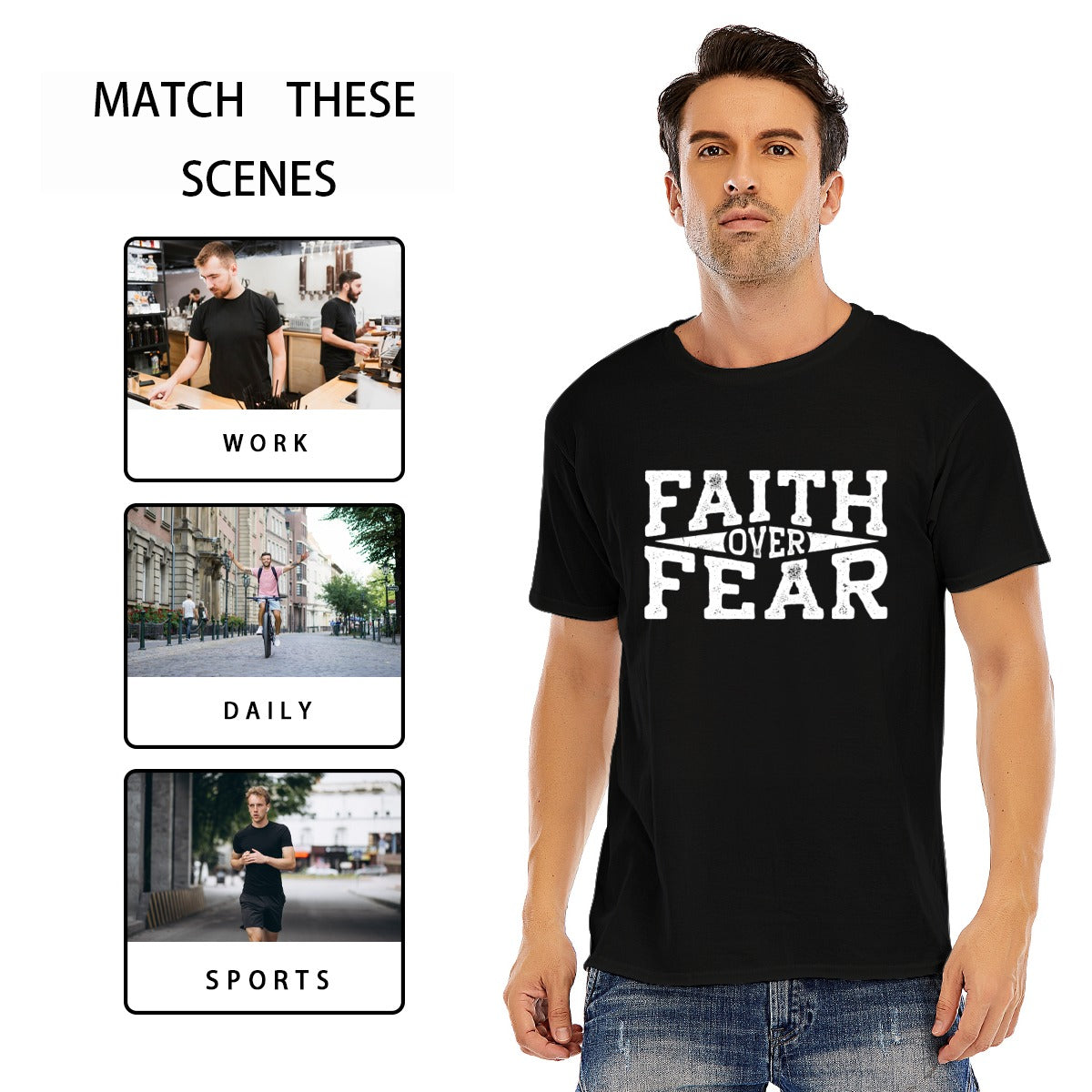 FAITH OVER FEAR Unisex Cotton T-shirt