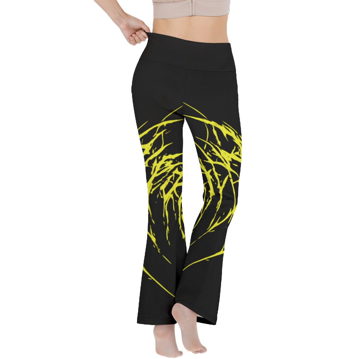 PRINTLORA NEON CROSS Women's Reversible High-Waisted Yoga Pants
