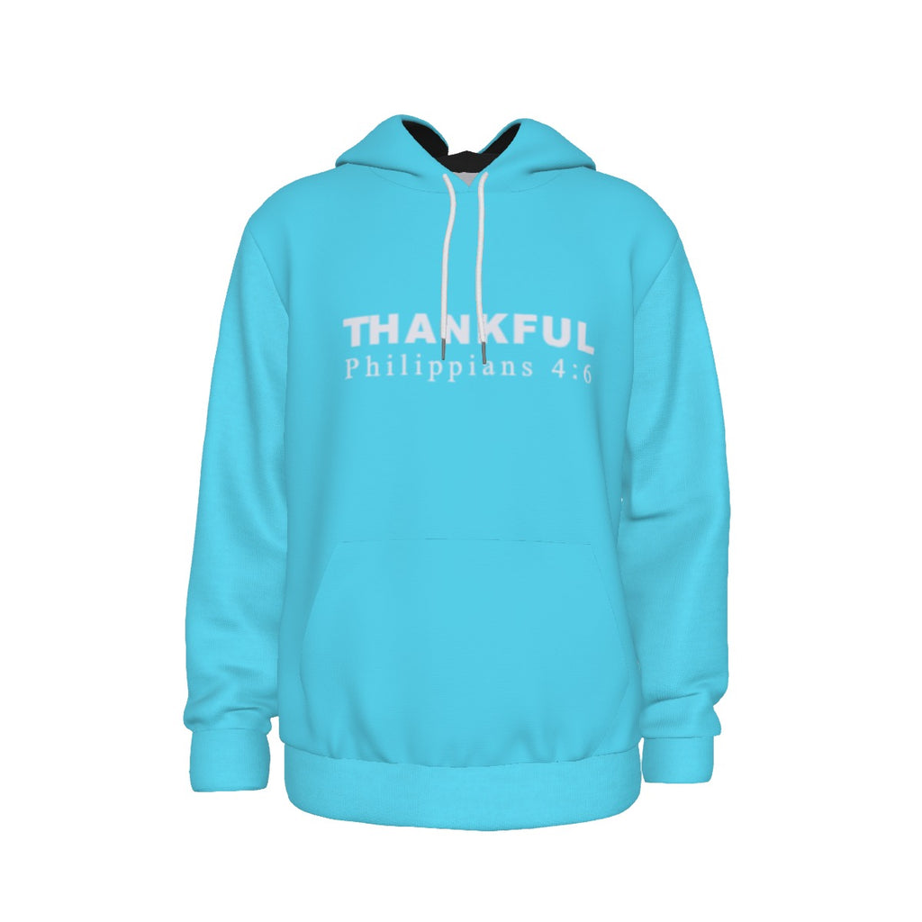 CYAN THANKFUL PHILIPPIANS 4:6 Thicken Pullover Hoodie