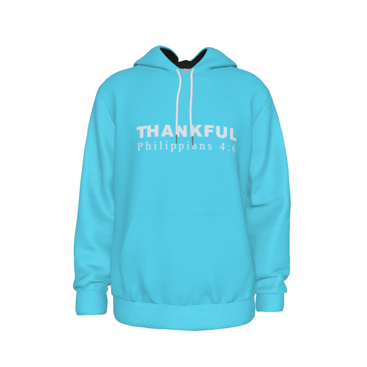 CYAN THANKFUL PHILIPPIANS 4:6 Thicken Pullover Hoodie