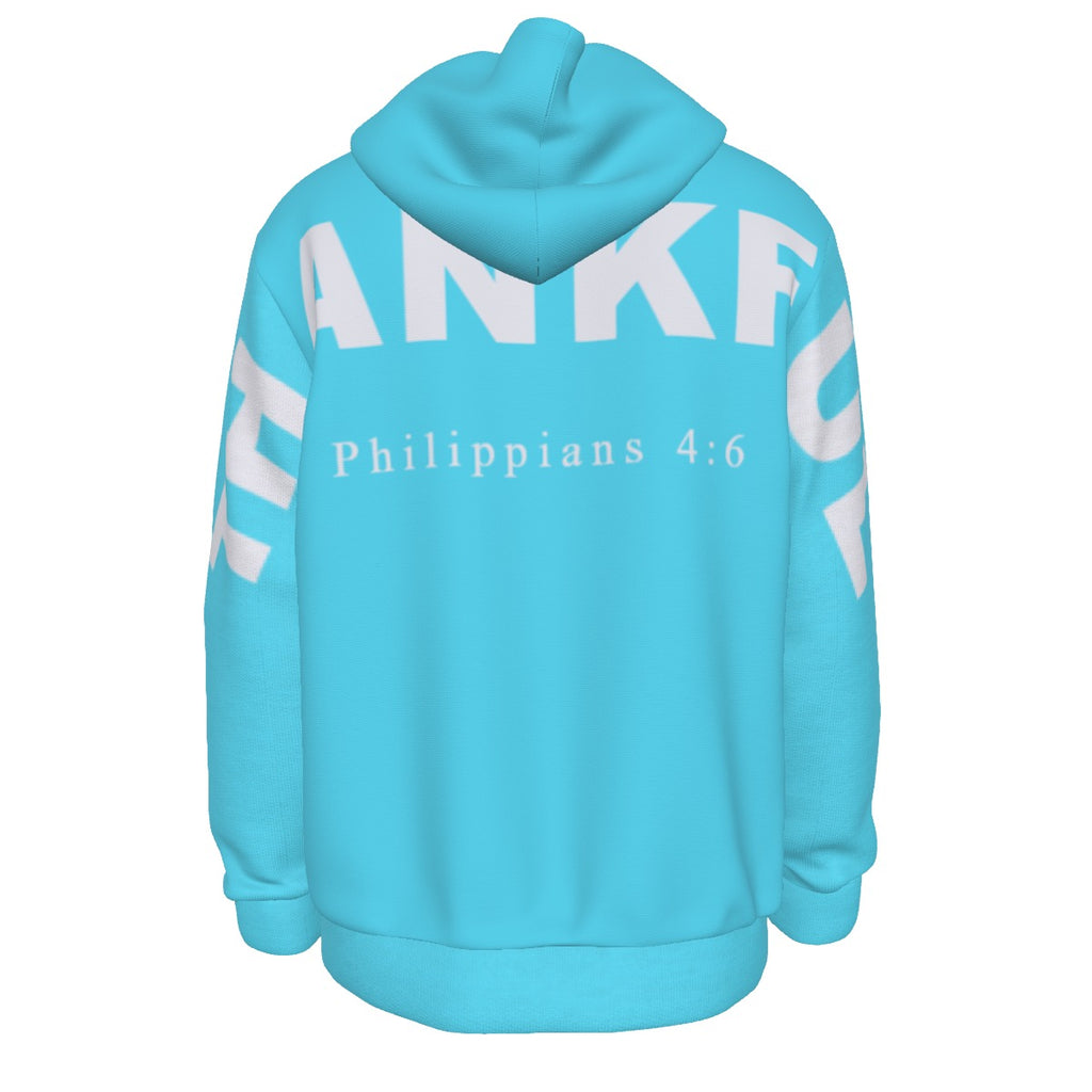 CYAN THANKFUL PHILIPPIANS 4:6 Thicken Pullover Hoodie