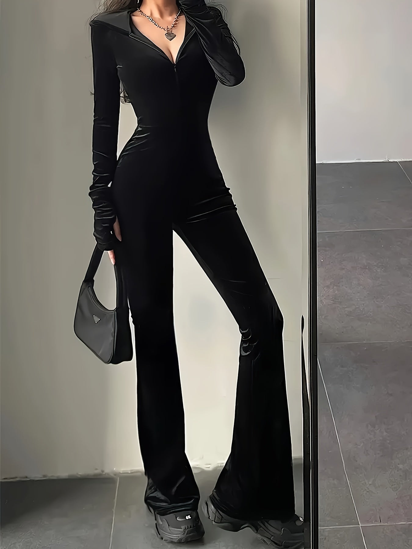 Stretchy Velvet Jumpsuit