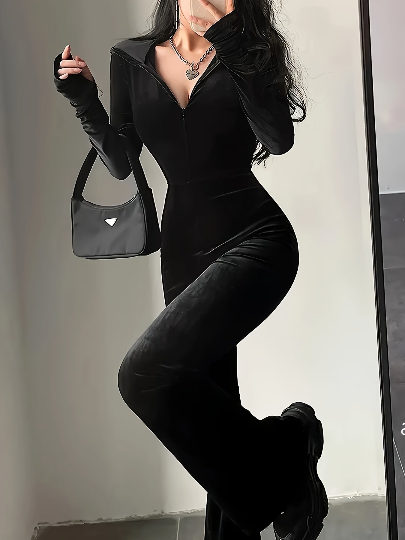 Stretchy Velvet Jumpsuit